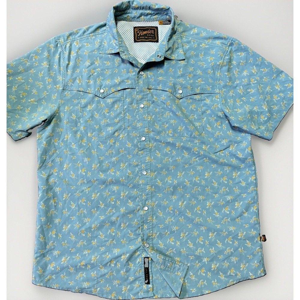 Howler Brothers Mens H Bar B SnapShirt Lockhart Floral Blue Western Medium
